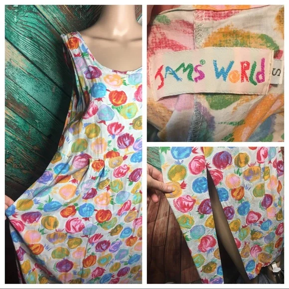 Y2K Vintage Lightweight Sleeveless Jams World Empire Waist Floral Dress